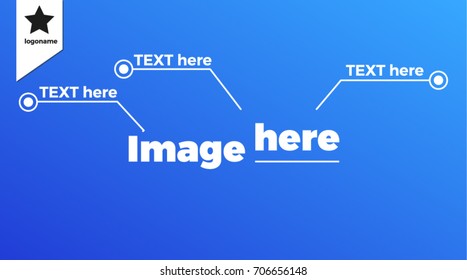 Infographic design template for your image or item on the blue background. Identity style.