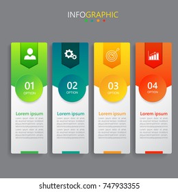 Infographic design template,3D Business concept with 4 steps or options, can be used for workflow layout, diagram, annual report, web design.Creative banner,label vector