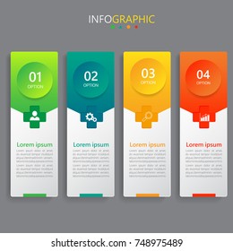 Infographic design template,3D Business concept with 4 steps or options, can be used for workflow layout, diagram, annual report, web design.Creative banner,label vector