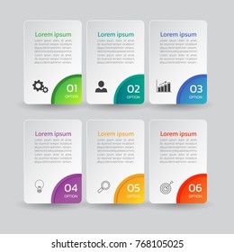 Infographic design template,3D Business concept with 6 steps or options, can be used for workflow layout, diagram, annual report, web design.Creative banner,label vector