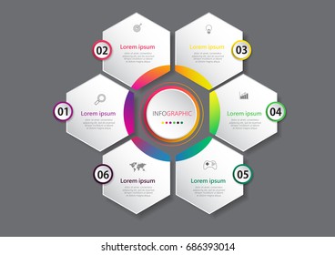 Infographic Design Templatebusiness Data Visualizationdiagram 6 Stock ...