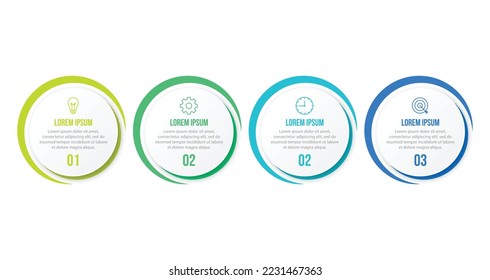 Infographic design template.Business process with 4 steps. Vector thin line elements for presentation