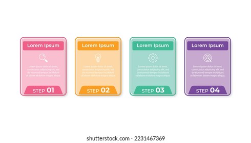 Infographic design template.Business process with 4 steps. Vector thin line elements for presentation