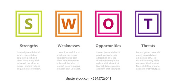 Infographic design templates for business and education can be replaceable. Vector illustration. Process infographic. Swot analysis.