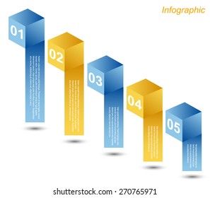 Info-graphic design templates in the form of a 3D box. Idea to display , ranking and statistics.