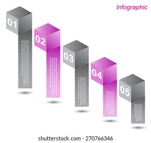 Info-graphic design templates in the form of a 3D box. Idea to display , ranking and statistics.