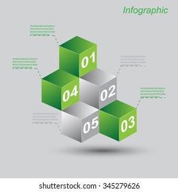 Info-graphic design templates in the form of a 3D box. Idea to display, ranking and statistics.