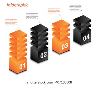 Info-graphic design templates in the form of a 3D box. Idea to display, ranking and statistics.