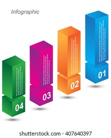 Info-graphic design templates in the form of a 3D box. Idea to display, ranking and statistics.