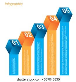 Info-graphic design templates in the form of a 3D box. Idea to display, ranking and statistics.
