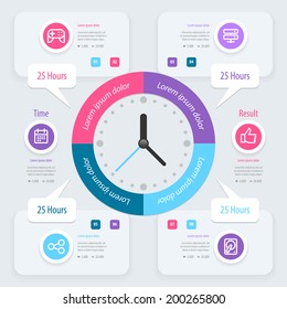 Infographic Design. Time Management. Vector Eps 10.