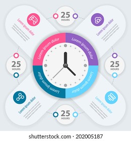 Infographic design. Time management. Vector eps 10.