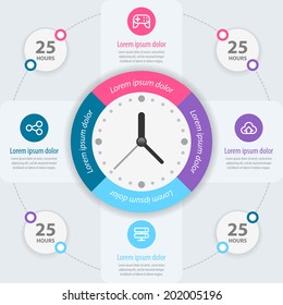 Infographic design. Time management. Vector eps 10.