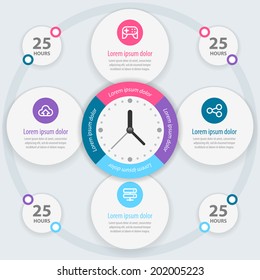 Infographic design. Time management. Vector eps 10.
