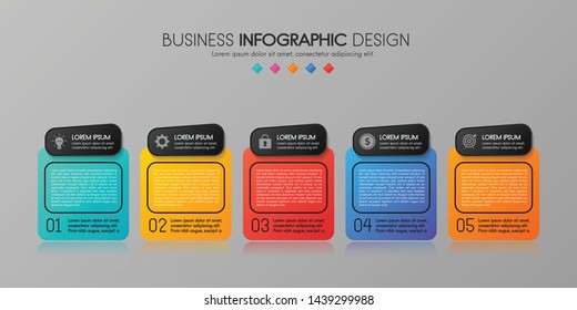 Infographic design - timeline with 5 steps. Vector