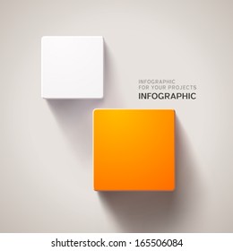 Infographic design with two square elements. Eps10 vector background