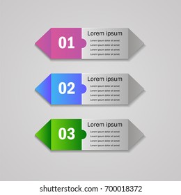 Infographic design vector 3 steps.