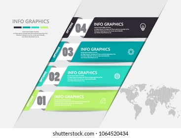 Infographic design vector 4 steps template and marketing icons can be used for workflow layout, diagram, annual report, web design.  with 4 options,  in white background.
