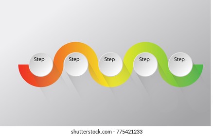 infographic design in vector. 5 steps