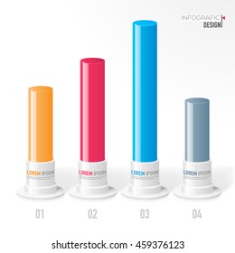 Infographic design vector bars with numbers on grey. Can be used for workflow layout, diagram, annual report, web design.