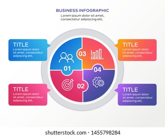 Infographic design vector.  Business concept with 4 options, steps or processes.