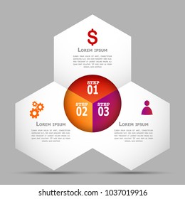 Infographic Design vector with can be used workflow, diagram, annual report, web design. Business concept with 3 options, steps or processes.