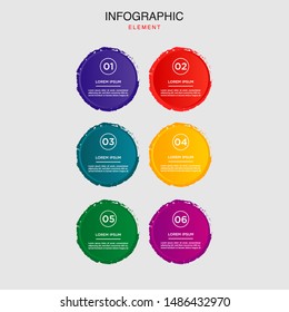 Infographic design vector  can be used for presentation, timeline infographics workflow layout, diagram, annual report, web design. Business concept with 2, 3, 4, 5 ,6 options, steps or processes