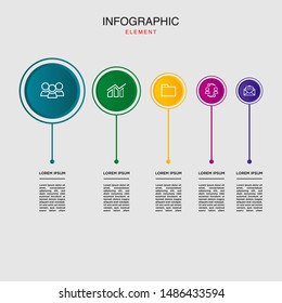 Infographic design vector  can be used for presentation, timeline infographics workflow layout, diagram, annual report, web design. Business concept with 2, 3, 4, 5 options, steps or processes