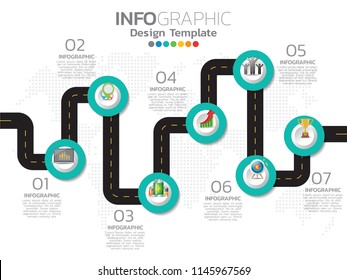 Infographic design vector and  icons can be used for workflow layout, diagram, report, web design. Business concept with options, steps or processes.