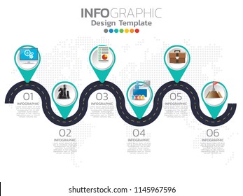 Infographic design vector and  icons can be used for workflow layout, diagram, report, web design. Business concept with options, steps or processes.