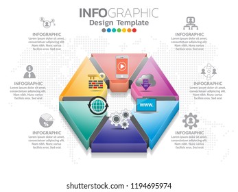 Infographic design vector and  icons can be used for workflow layout, diagram, report, web design. Business concept with options, steps or processes.