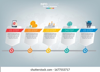 Infographic design vector and  icons can be used for workflow layout, diagram, report, web design. Business concept with options, steps or processes.