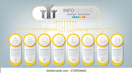 Infographic design vector and  icons can be used for workflow layout, diagram, report, web design. Business concept with options, steps or processes.