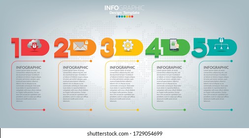 Infographic design vector and  icons can be used for workflow layout, diagram, report, web design. Business concept with options, steps or processes.