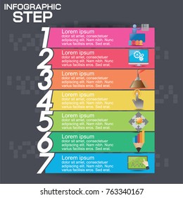 Infographic design vector and  icons can be used for workflow layout, diagram, report, web design. Business concept with options, steps or processes.