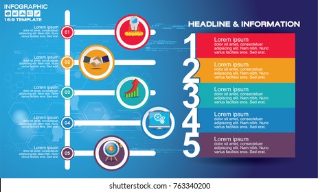 Infographic design vector and  icons can be used for workflow layout, diagram, report, web design. Business concept with options, steps or processes.