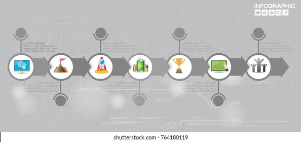 Infographic design vector and  icons can be used for workflow layout, diagram, report, web design. Business concept with options, steps or processes.