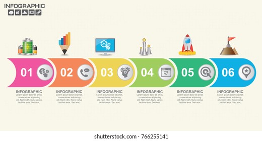 Infographic design vector and  icons can be used for workflow layout, diagram, report, web design. Business concept with options, steps or processes.