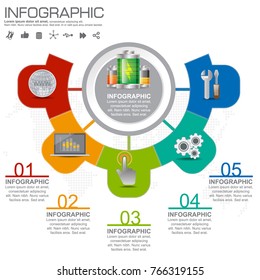 Infographic design vector and  icons can be used for workflow layout, diagram, report, web design. Business concept with options, steps or processes.