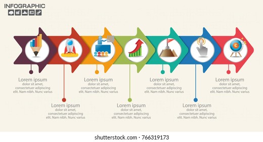 Infographic design vector and  icons can be used for workflow layout, diagram, report, web design. Business concept with options, steps or processes.
