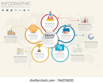 Infographic design vector and  icons can be used for workflow layout, diagram, report, web design. Business concept with options, steps or processes.