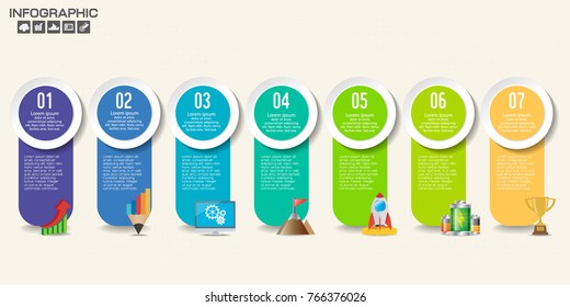 Infographic design vector and  icons can be used for workflow layout, diagram, report, web design. Business concept with options, steps or processes.