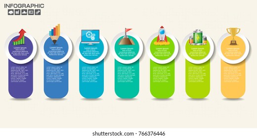 Infographic design vector and  icons can be used for workflow layout, diagram, report, web design. Business concept with options, steps or processes.