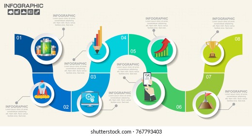 Infographic design vector and  icons can be used for workflow layout, diagram, report, web design. Business concept with options, steps or processes.