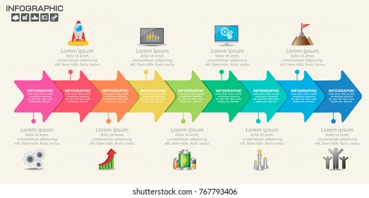 Infographic design vector and  icons can be used for workflow layout, diagram, report, web design. Business concept with options, steps or processes.