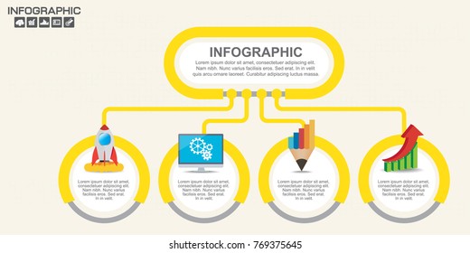 Infographic design vector and  icons can be used for workflow layout, diagram, report, web design. Business concept with options, steps or processes.