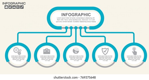 Infographic design vector and  icons can be used for workflow layout, diagram, report, web design. Business concept with options, steps or processes.