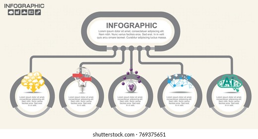 Infographic design vector and  icons can be used for workflow layout, diagram, report, web design. Business concept with options, steps or processes.