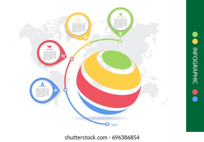 Infographic design vector illustration, 3D sphere graph showing financial and accounting information. business marketing icon concept.