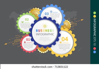 Infographic design vector illustration, 3D sphere graph showing financial and accounting information. bitcoin concept.